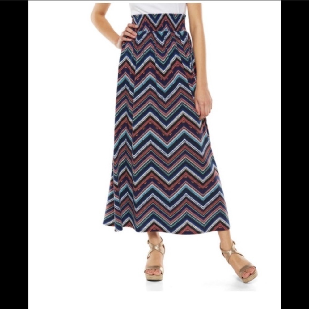 Joe‎ B smocked waist geometric maxi skirt